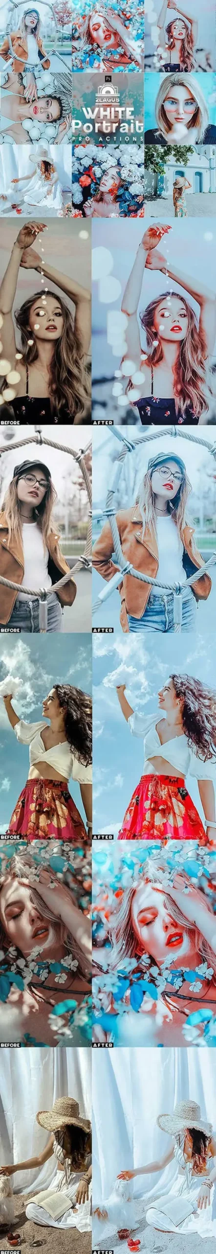 White Portrait Photoshop Actions