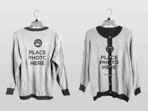 woman casual stylish unisex cardigan mockup