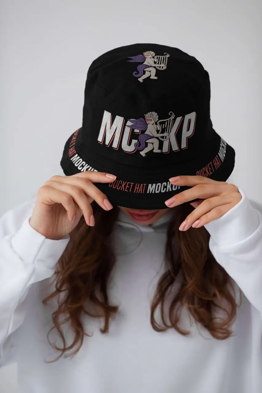 Woman Wearing Stylish Bucket Hat 2