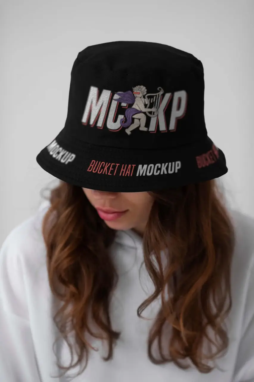 Woman Wearing Stylish Bucket Hat 3