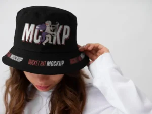 woman wearing stylish bucket hat 5