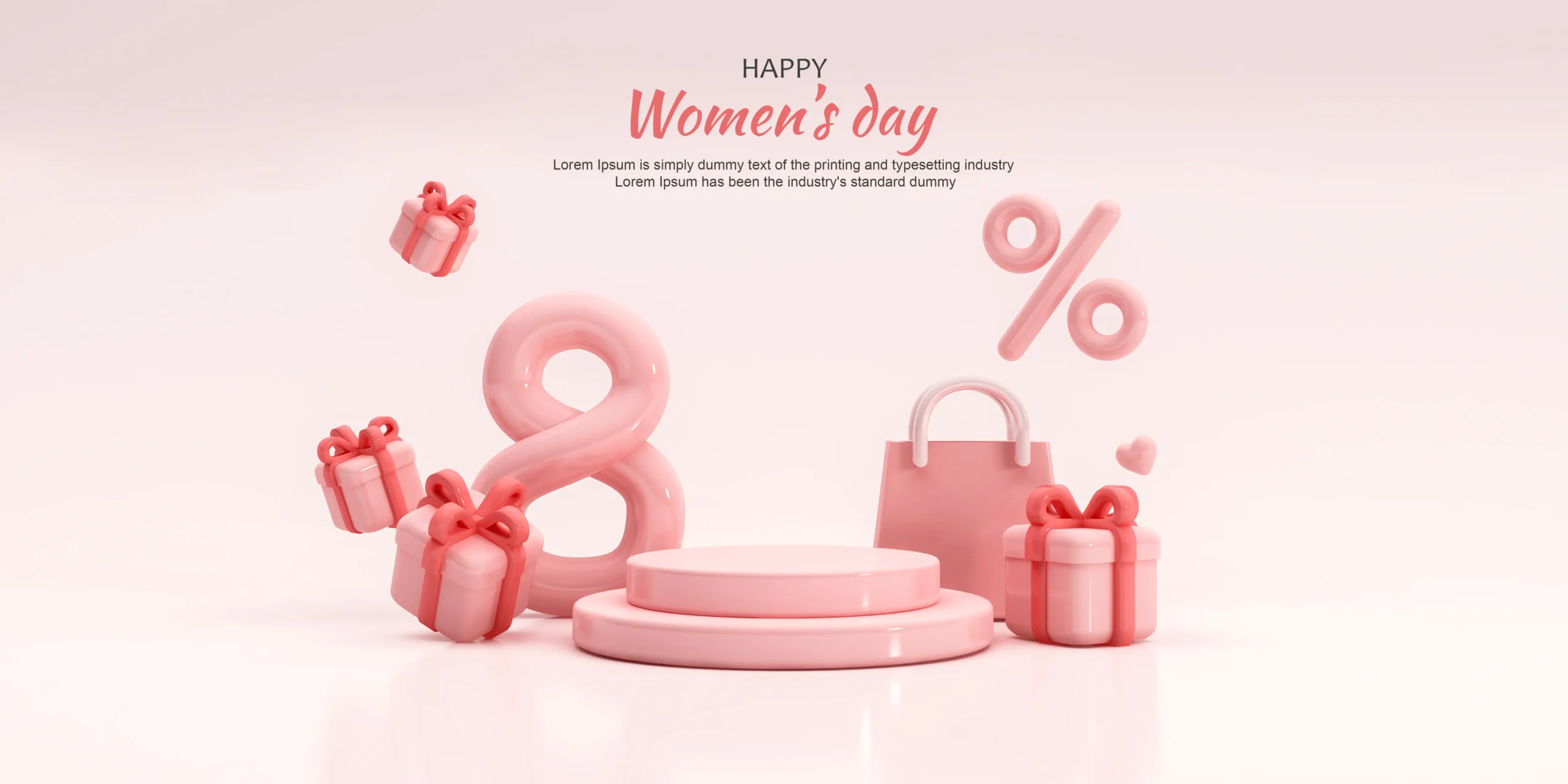 WomenS Day With Podium Background