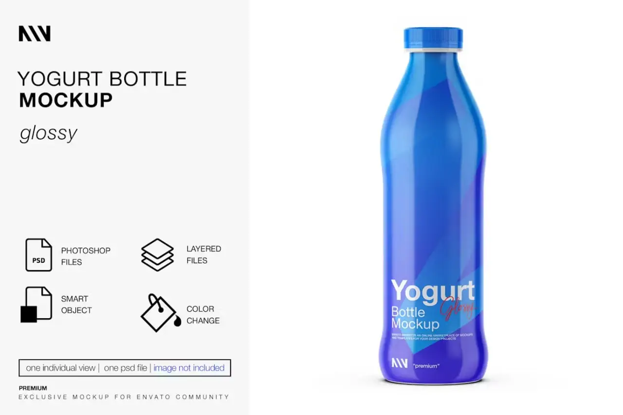Yogurt Bottle Mockup