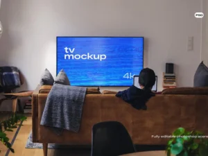 tv living room mockup