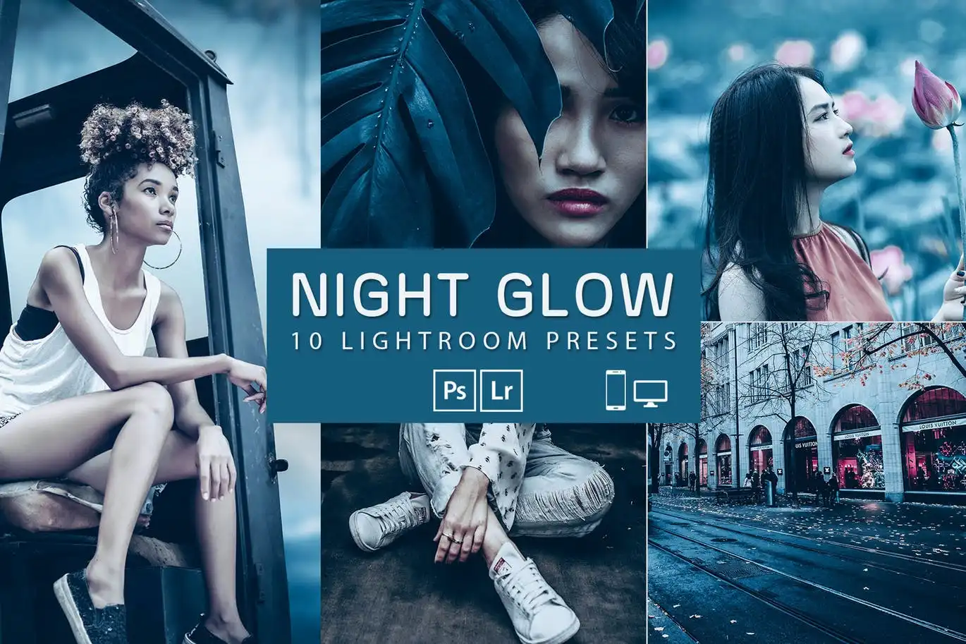 10 night glow presets mobile desktop lightroom 6