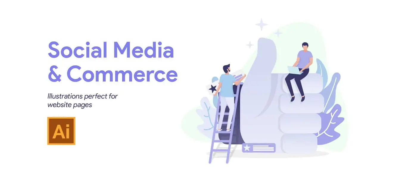 10 Social Media and Commerce Illustration
