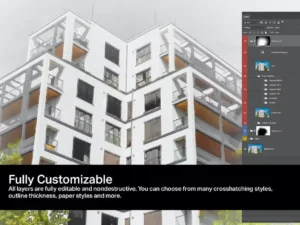 10 ai architecture sketch photoshop actions01