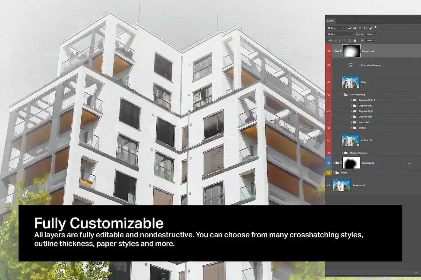 10 AI Architecture Sketch Photoshop Actions