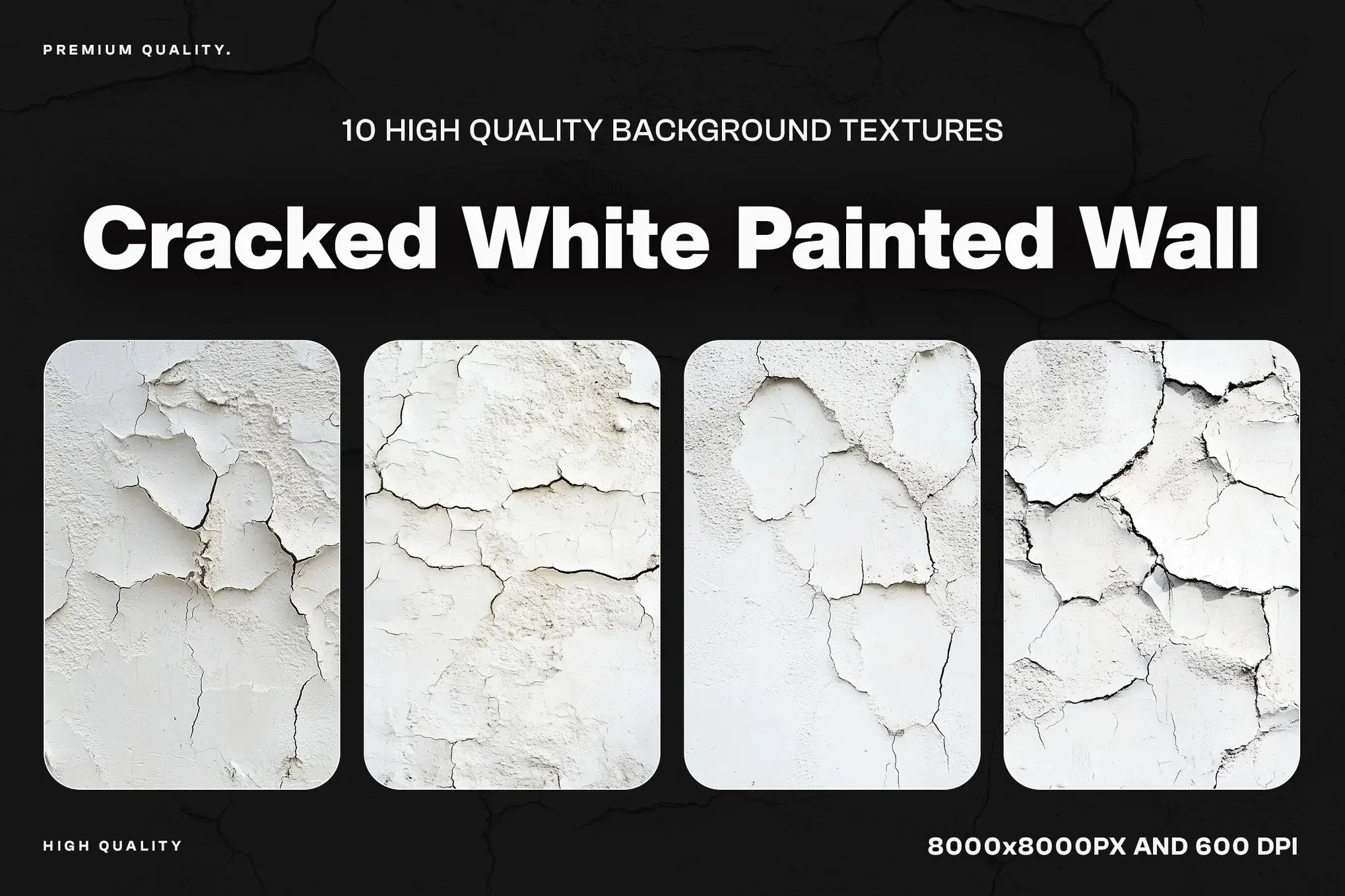 10 Cracked White Painted Wall Texture