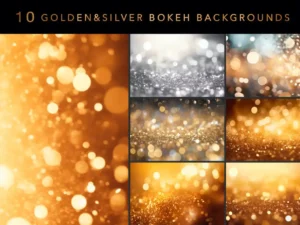 10 golden silver bokeh effect backgrounds1