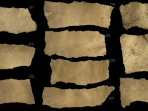 10 old torn paper pieces3