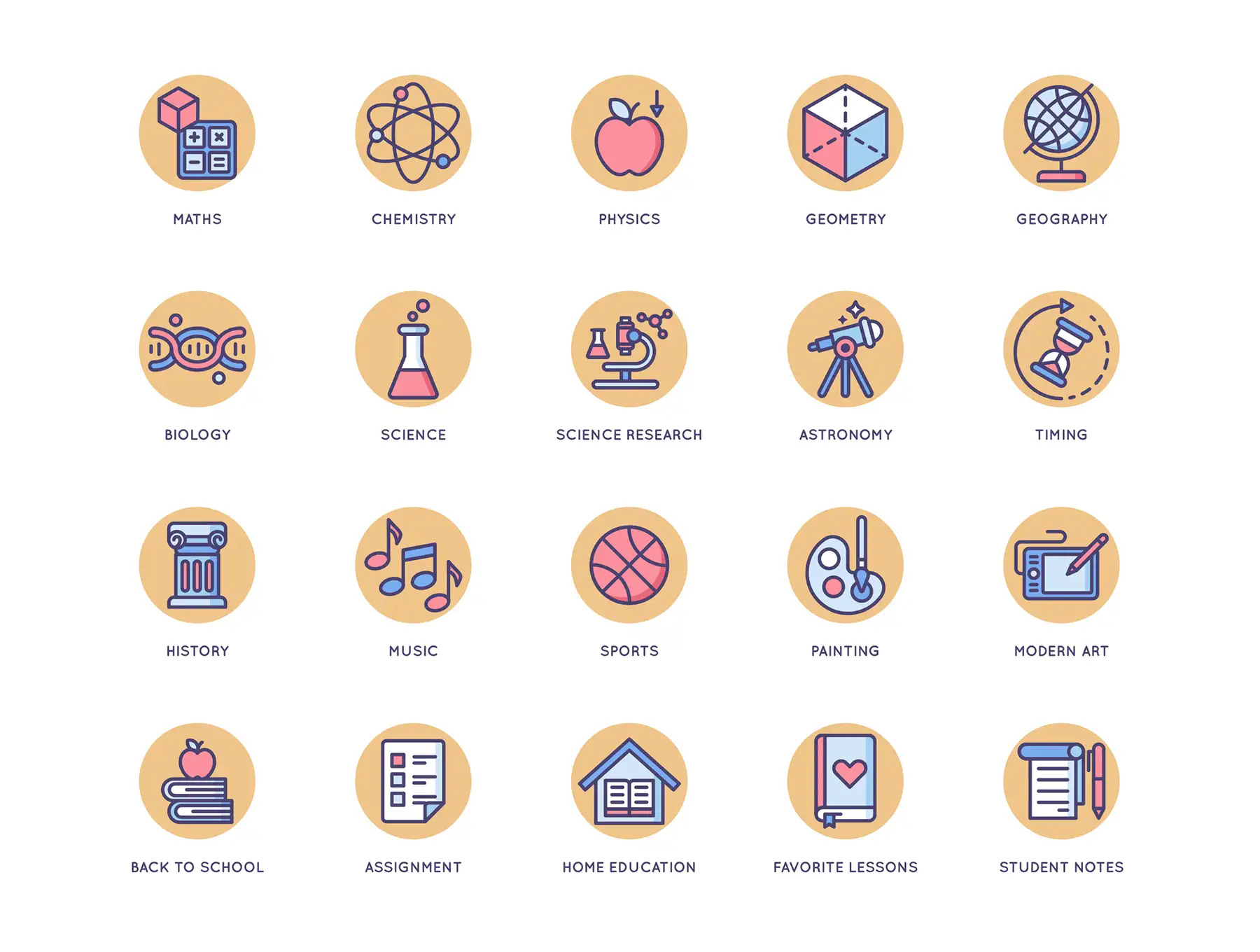 100 Online Education Icons | Butterscotch Series 4 100 online education icons butterscotch series3