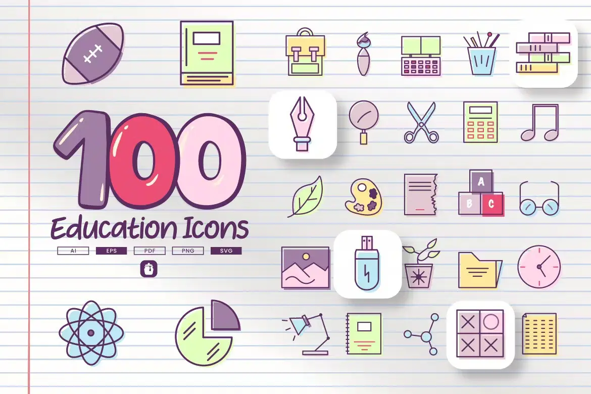 100 Education Icons
