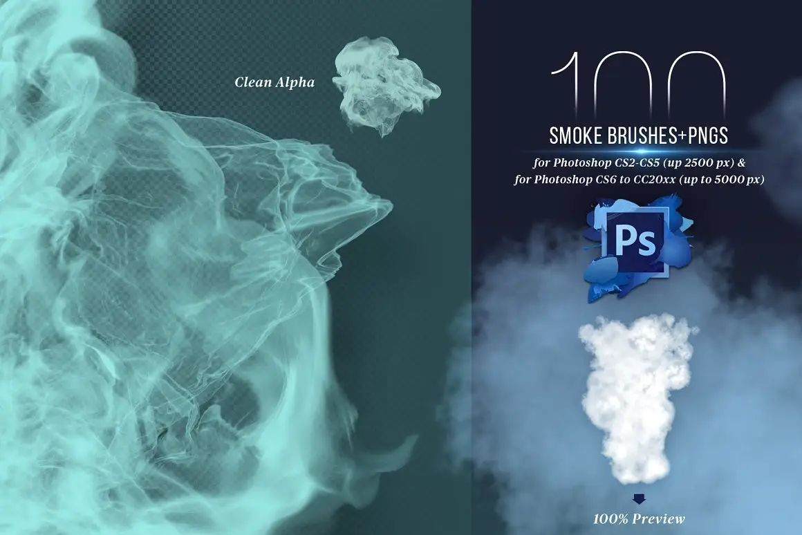 100 Photoshop Smoke Brushes + PNGs 3 100 photoshop smoke brushes pngs3