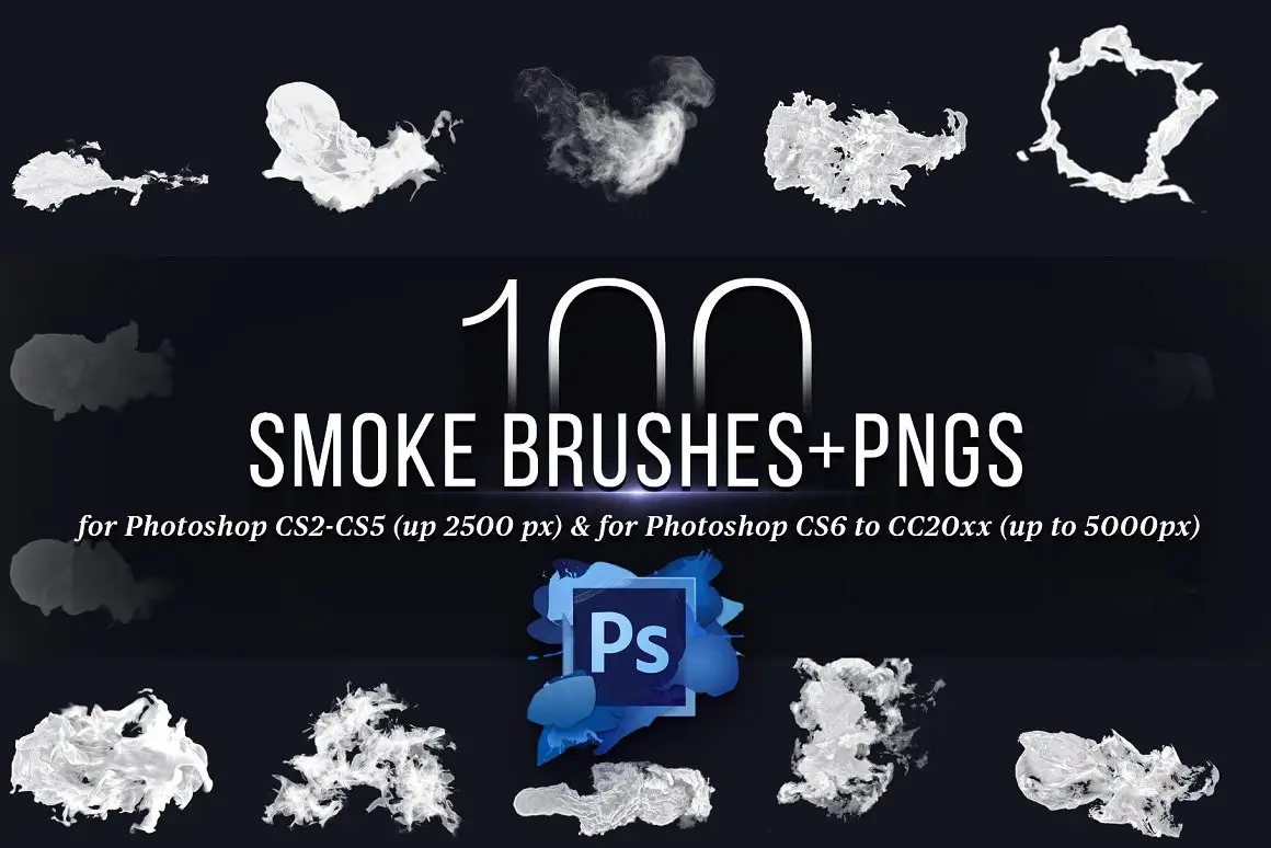 100 Photoshop Smoke Brushes + PNGs 4 100 photoshop smoke brushes pngs4