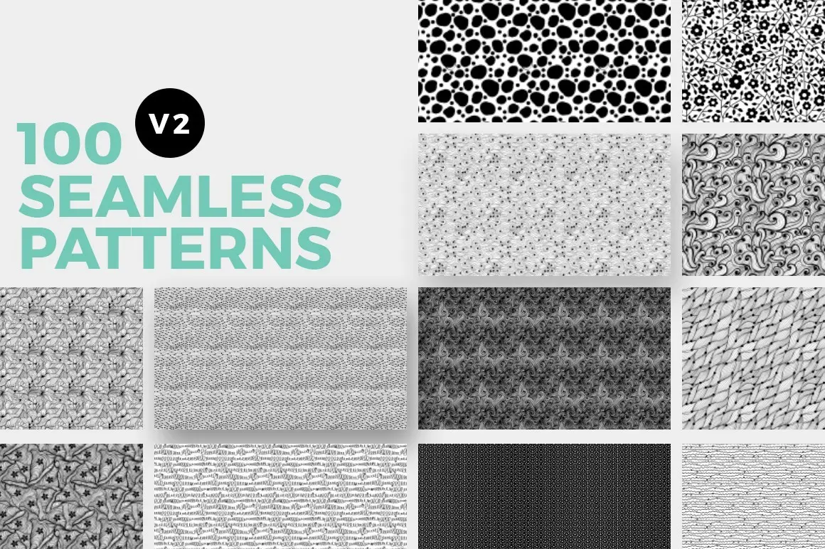 100 Seamless Photoshop Patterns By invents