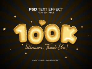100k followers text effect