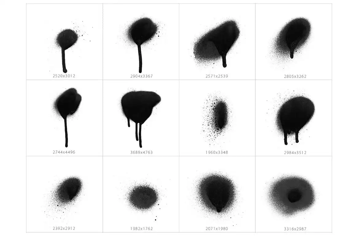 101 Spot&Blob Spray Photoshop Stamp Brushes 4 101 spotblob spray photoshop stamp brushes 6