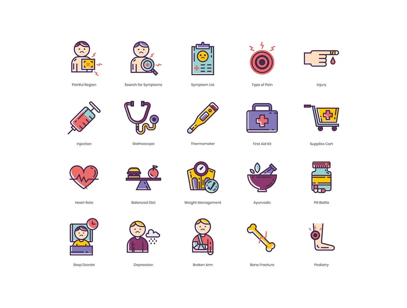 105 Medical Icons | Lilac Series 4 105 medical icons lilac series03