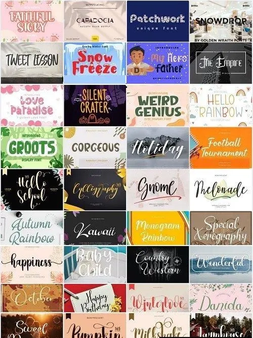 108+ Premium Fonts Collection