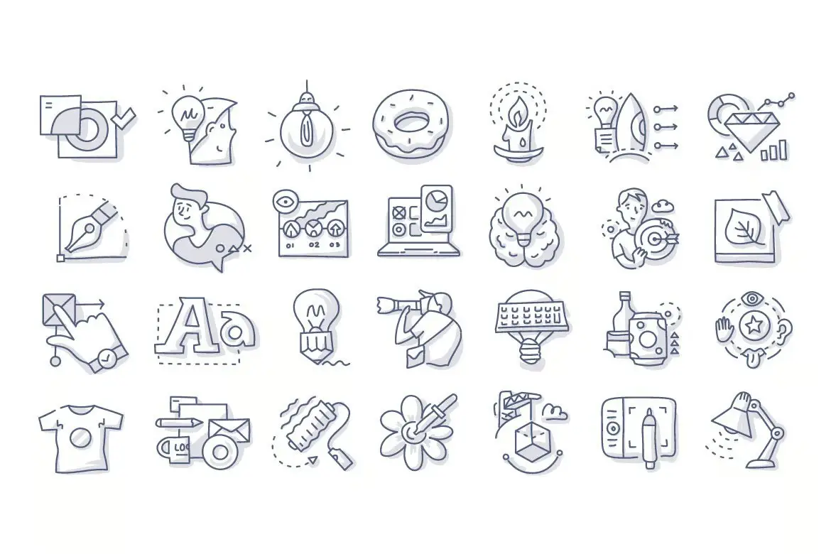 112 Design & Creativity Doodle Icons 6 112 design creativity doodle icons5