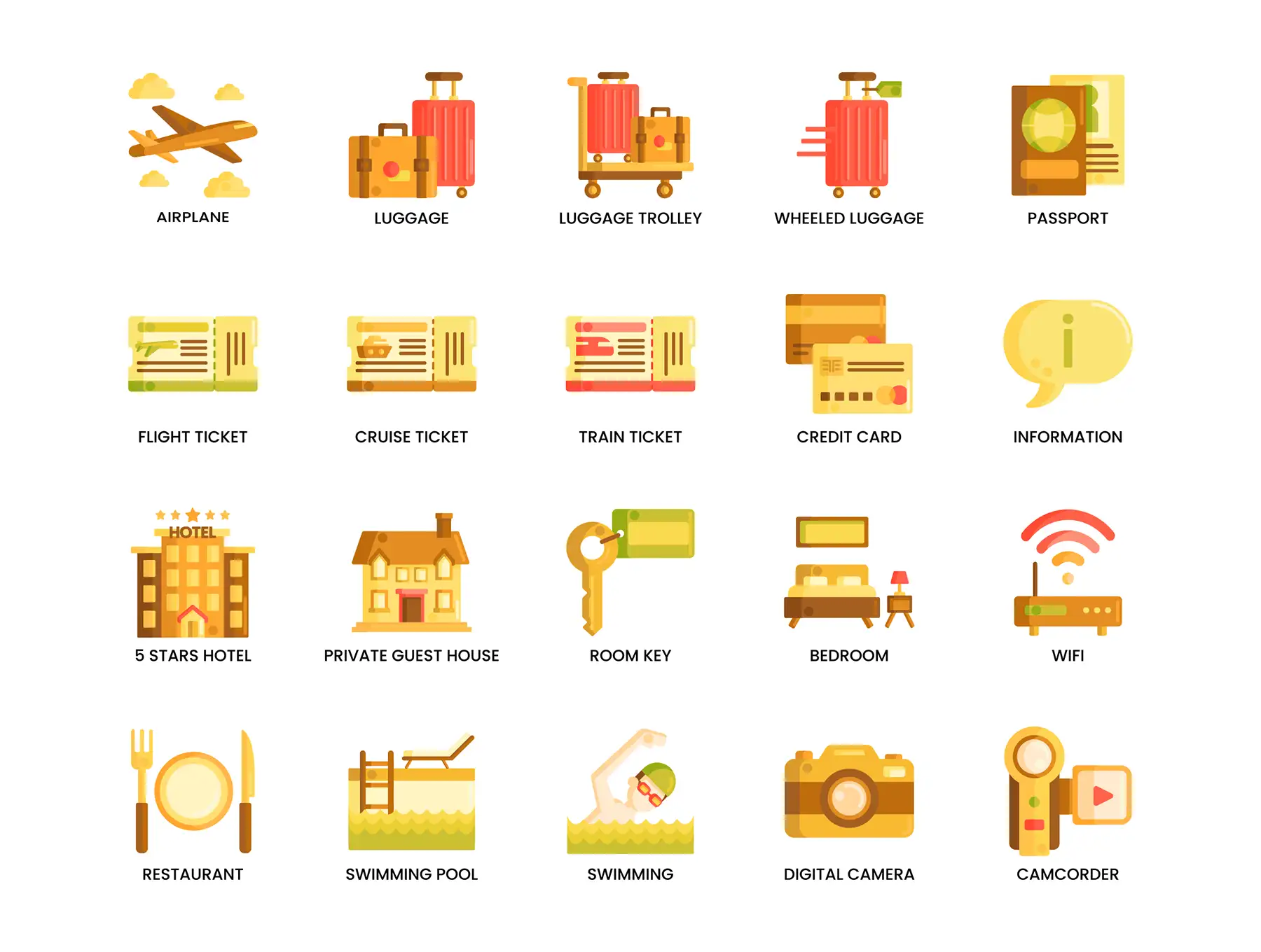 115 Travel Icons | Caramel Series 3 115 travel icons caramel series02