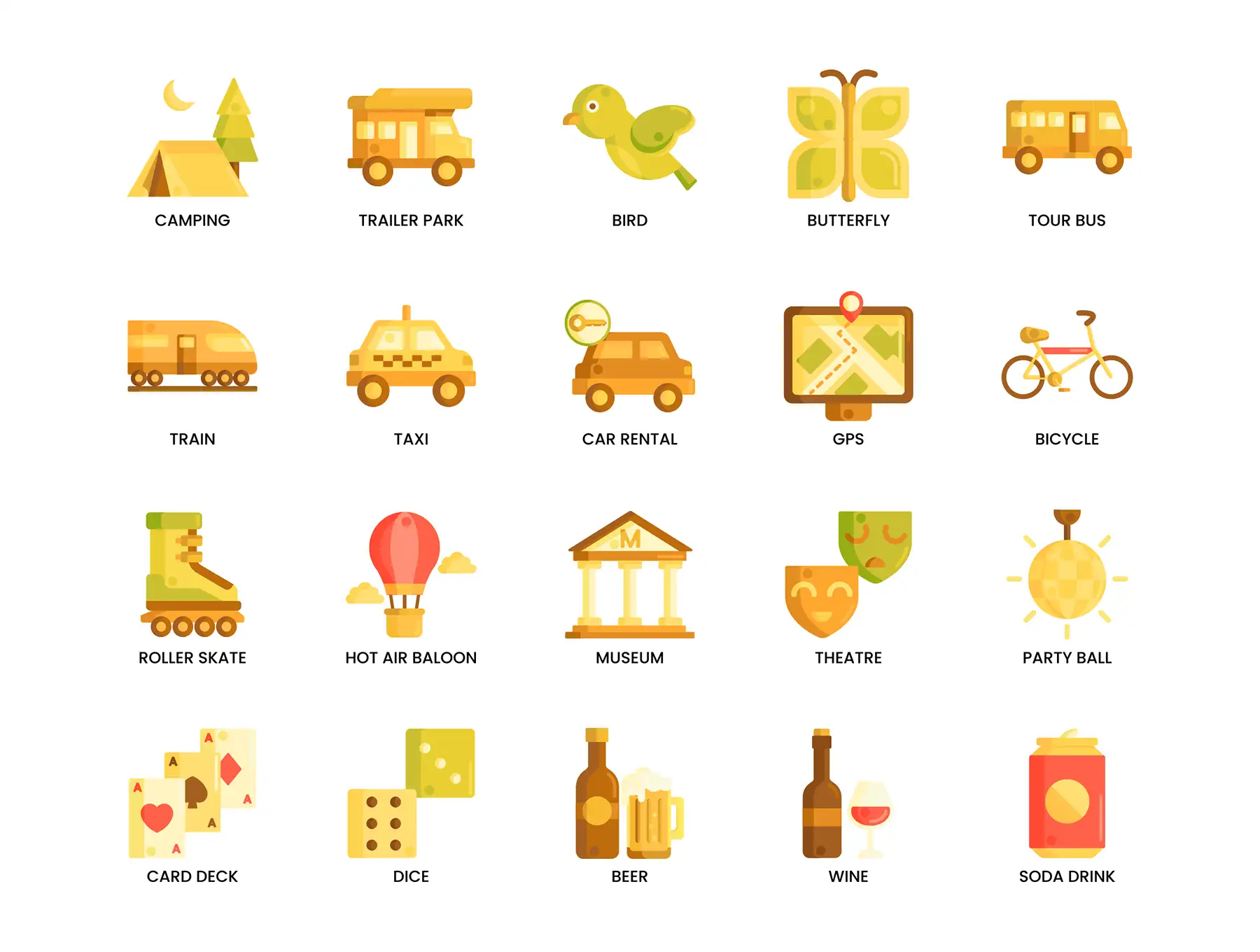115 Travel Icons | Caramel Series 6 115 travel icons caramel series05