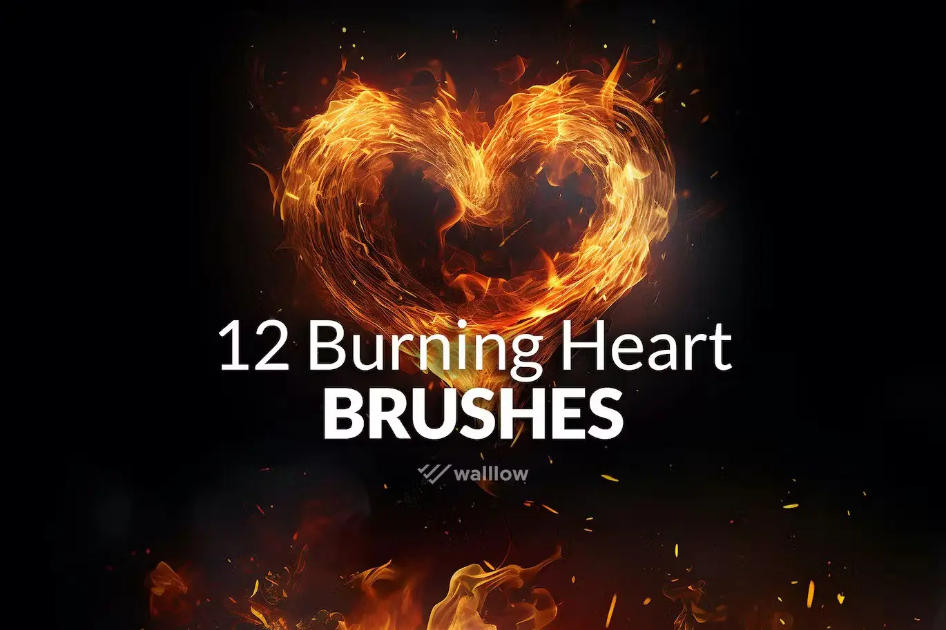 12 Burning hearts Photoshop Brushes 3 12 burning hearts photoshop brushes1