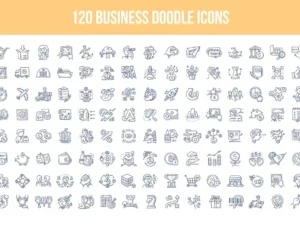 120 business doodle icons1