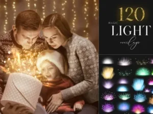 120 magic christmas light overlays1
