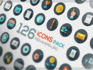 126 flat designed icons1