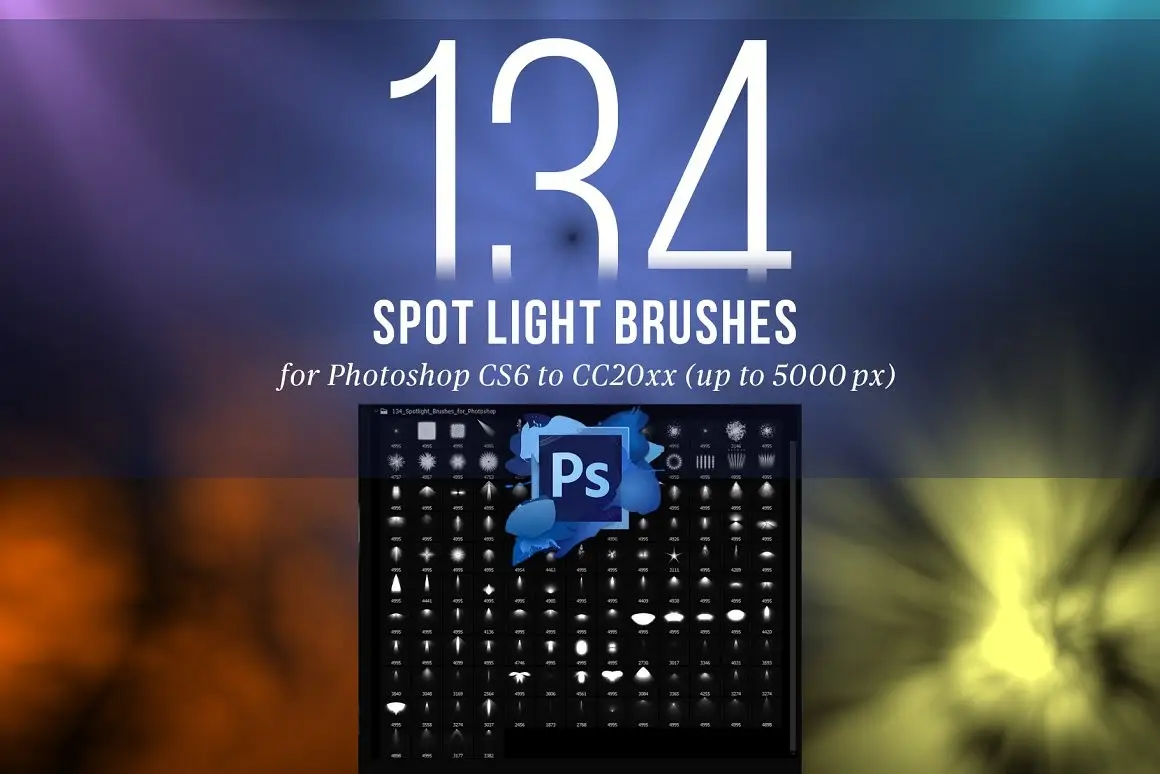 134 Spotlight Brushes for Photoshop