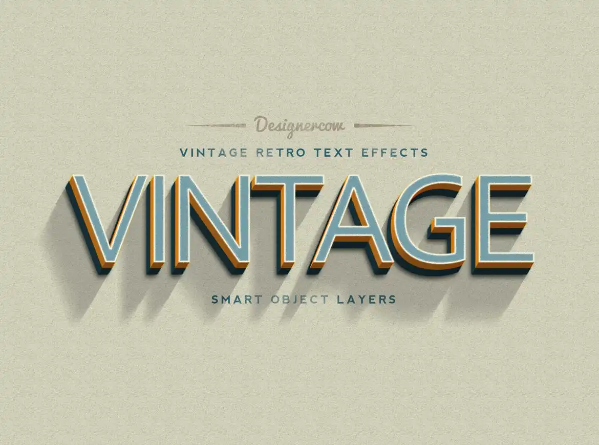 14 Vintage Retro Text Effects