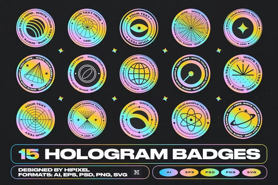 15 Hologram Badges