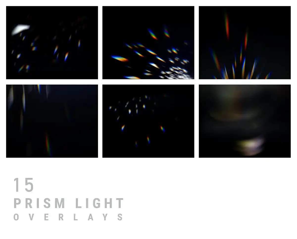 15 Prism Light Overlays, Glow Light Overlays