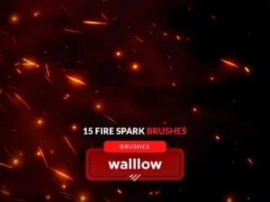 15 fire spark photoshop digital brushes1
