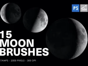 15 moon photoshop stamp brushes1