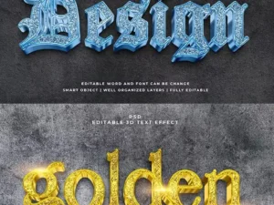15 photoshop editable 3d text effect style pack2