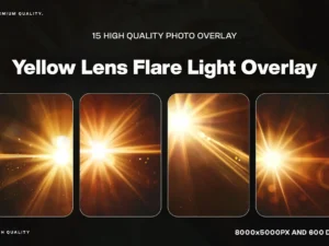 15 yellow lens flare light overlay1