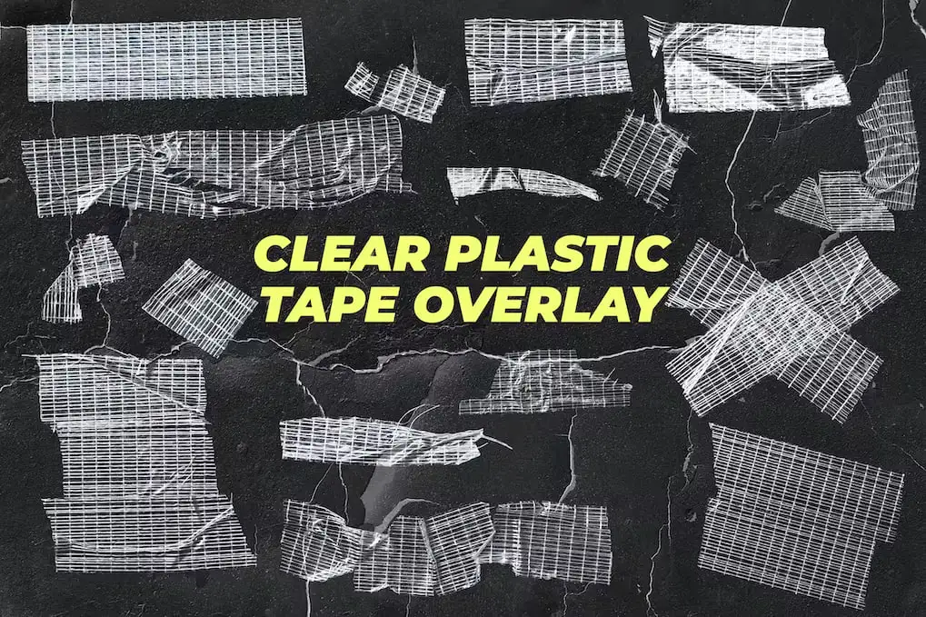 16 Transparent Plastic Tape Overlay Texture