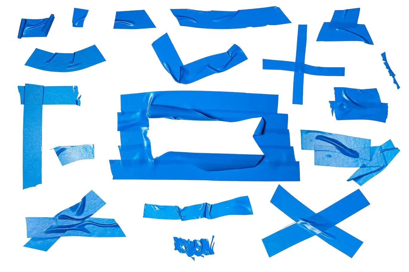 18 Blue Plastic PVC Tape Overlay Texture