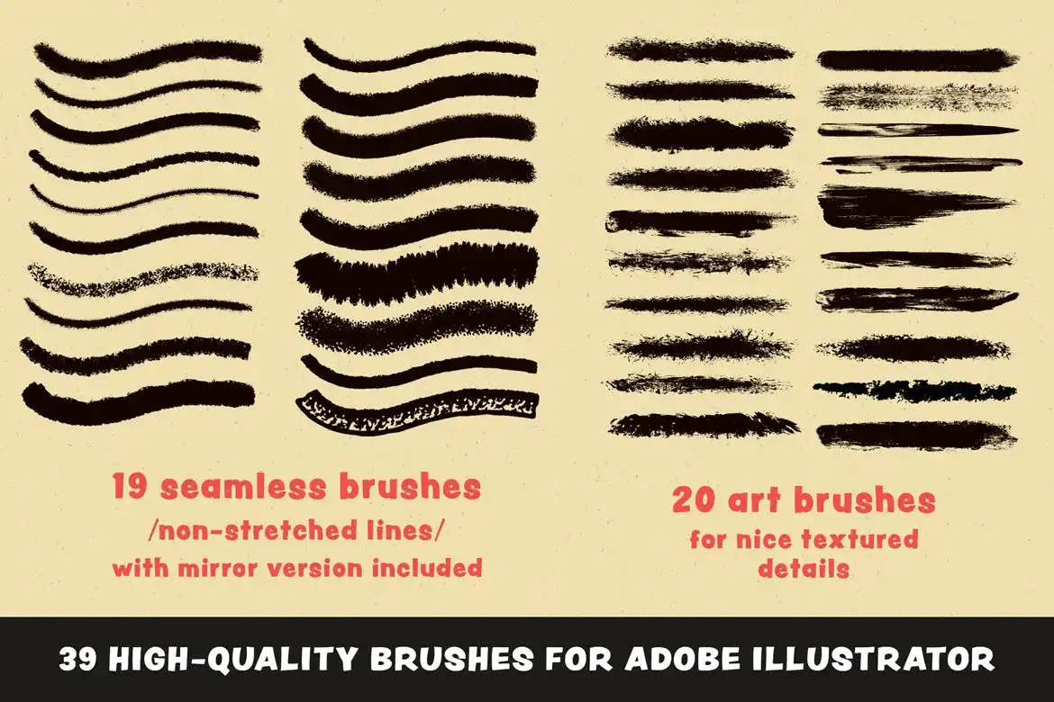 1950s Artist Brush Pack for Adobe Illustrator