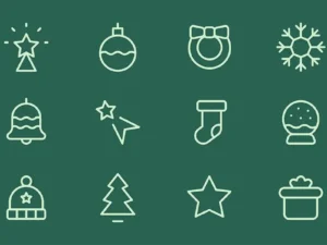 20 christmas new year line icons1