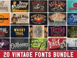 20 vintage fonts bundle