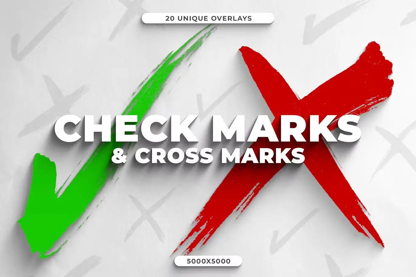 20 Check Mark & Cross Mark Overlays