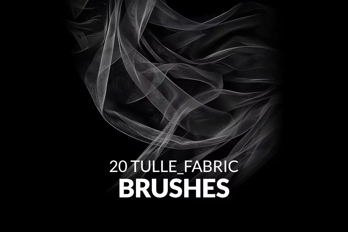 20 Flying tulle veil fabric photoshop brushes