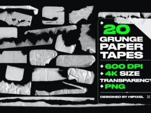 20 grunge paper tapes1