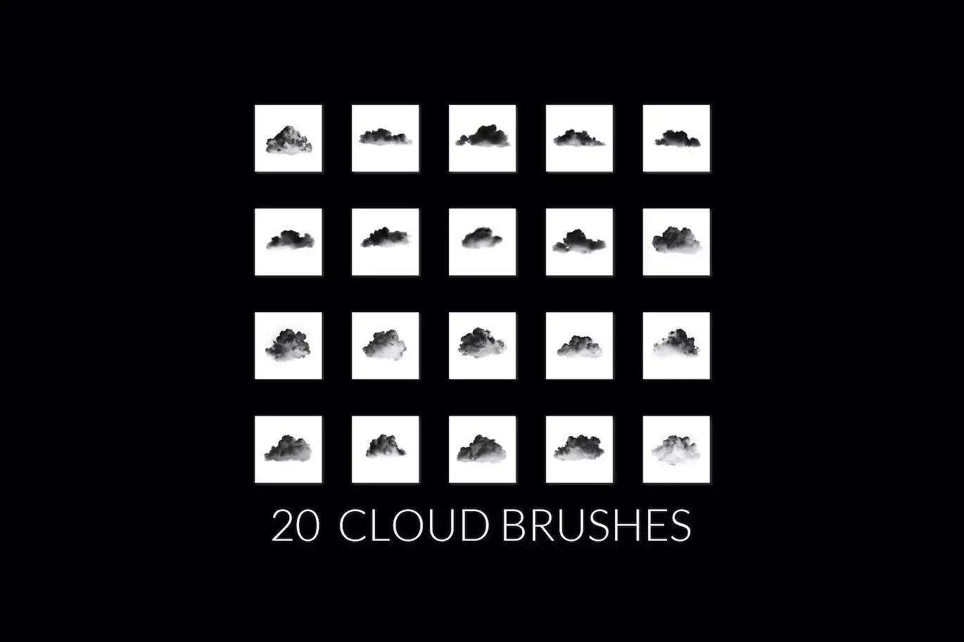 20 Realistic clouds photoshop brushes 3 20 realistic clouds photoshop brushes2