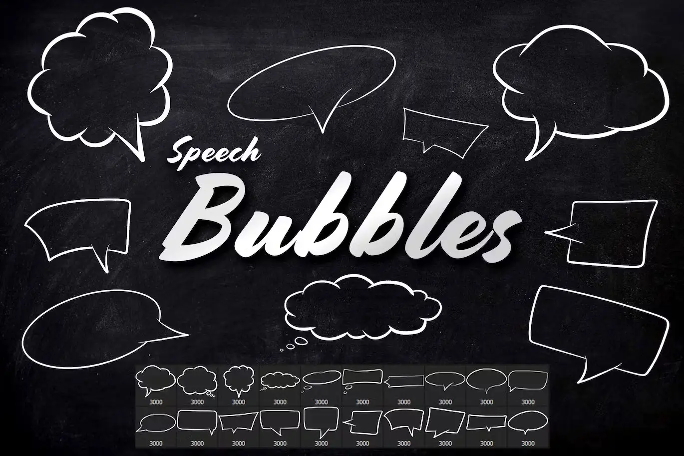 20 Speech Bubbles Photoshop Brushes