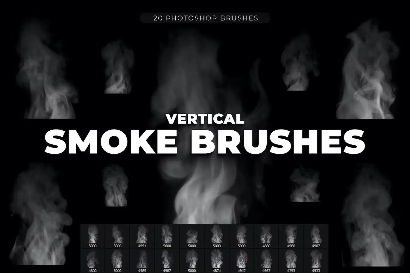 20 Vertical Smoke Brushes